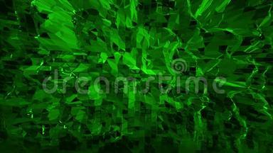 深绿色低聚挥发面作为科幻景观.. 深绿色多边形几何振动环境或